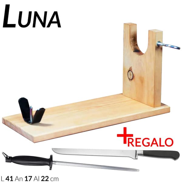 Wood Ham Holder, Nem Samling, Kniv og Sliber Inkluderet,Moon + kniv og Chaira, 4 SÆT ++ billigt