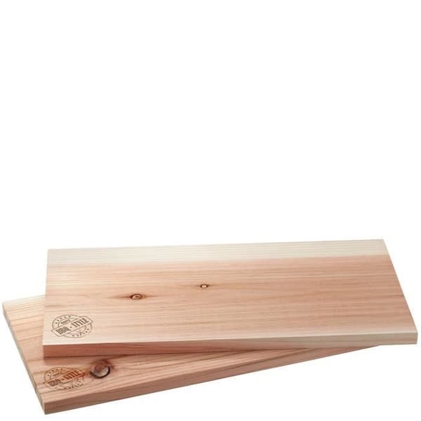 Set med 2 Gefu BBQ ceder grill skärbrädor - beige - 39,5x19,5 cm