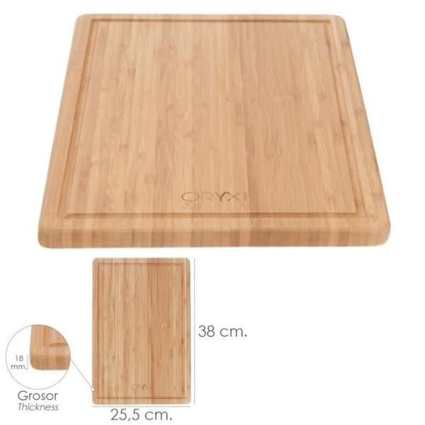 Köks skärbräda 100% bambuträ med spricka 32 x 25,5 cm. Skärbräda, kött fisk, grönsaker, frukt.