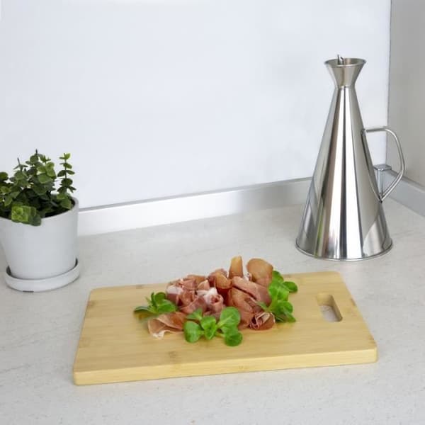 Köksknivsskärbräda 100% bambu med handtag 30x20 cm. Skärbräda, kött, fisk, grönsaker, frukt, nej.