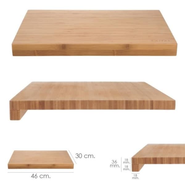 Köks skärbräda i 100% bambu med kant 46x30,5 cm. Skärbräda, kött, fisk, grönsaker, frukt, nudlar.