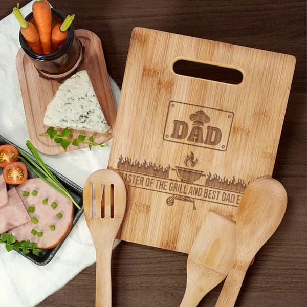 1 st, bambu skärbräda, unik snidad bambu skärbräda, frukt skärbräda, köksgåva till pappa, bra köksgåva till födelsedag fars dag