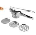 Miniatyrbillede 5 af 5: Kartoffelpresse i rustfrit stål Spaetzle Press Pastapresse med 3 perforerede indsatser