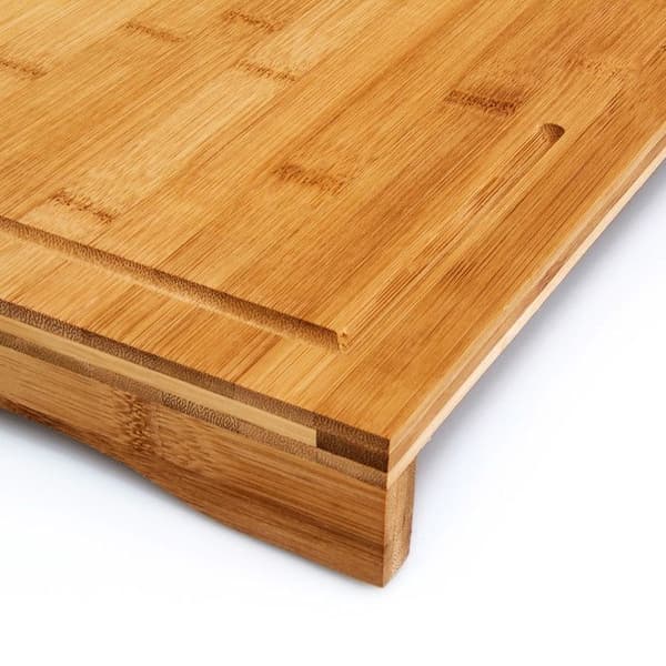 Skärbräda - Bambu - 52x29 cm - 2 i 1 - Plattskydd - Praktiskt ställ