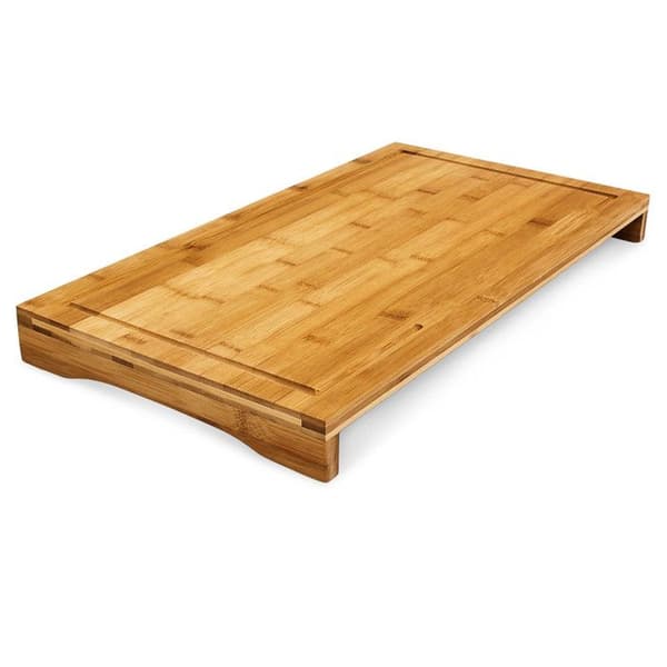 Skärbräda - Bambu - 52x29 cm - 2 i 1 - Plattskydd - Praktiskt ställ