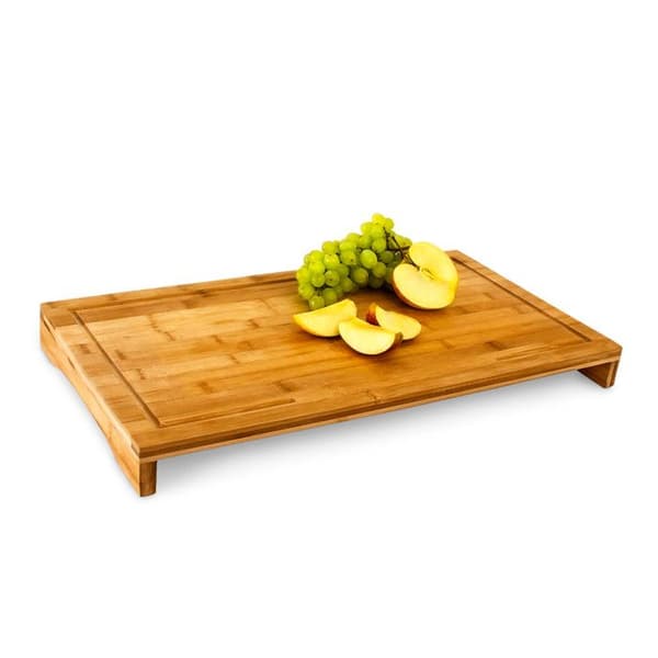 Skärbräda - Bambu - 52x29 cm - 2 i 1 - Plattskydd - Praktiskt ställ