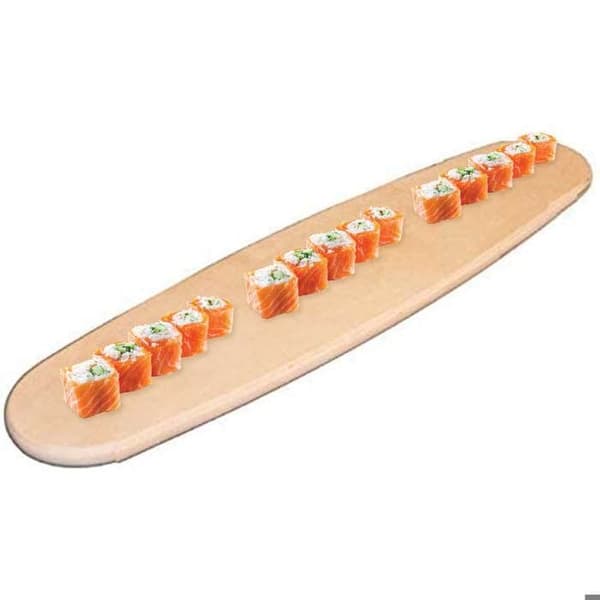 Oval skärbräda i bok 52x14cm Sushibricka Salumi ostbricka