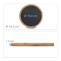 Miniatyrbild 4 av 6: Relaxdays Round Bamboo Carving Serveringsbricka med avtagbar skifferbricka, HxBxD: 1,3 x 19,3 x 19,3 cm, Natural