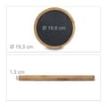 Miniatyrbild 2 av 6: Relaxdays Round Bamboo Carving Serveringsbricka med avtagbar skifferbricka, HxBxD: 1,3 x 19,3 x 19,3 cm, Natural