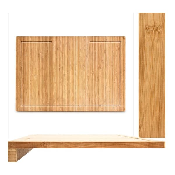 Relaxdays Skärbräda i bambu, elegant design, H x B x D: ca 5 x 56 x 38 cm, för köket, natur