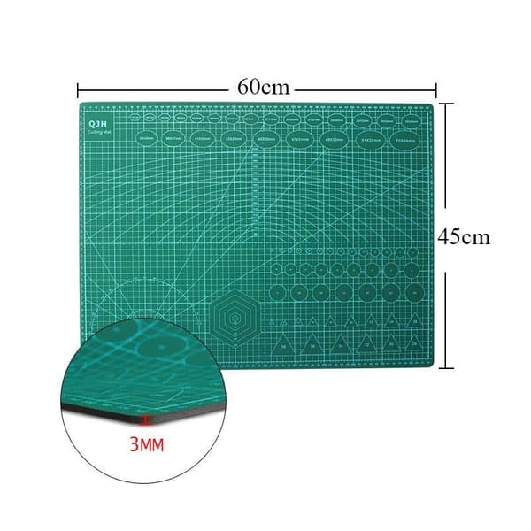60cm*45cm*3mm dubbelsidig självläkande PVC DIY skärmatta med verktyg