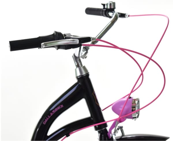 Rower Dallas City 26" Svart & Rosa Flickcykel - 7-Växlad Shimano, LED-belysning