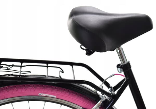 Dallas Bike Rower 26" Kaupunkipyörä teineille - Musta & Pinkki, 7-vaihteinen Shimano, LED-valot