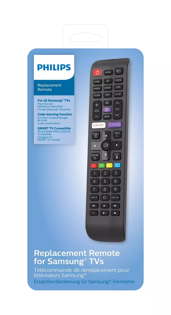 PHILIPS remote control for SAMSUNG TVs Pre-programmed with the SAMSUNG TV IR code