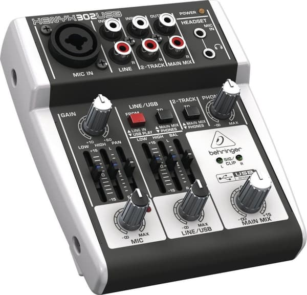 Behringer X302USB lydmixer 5 kanaler