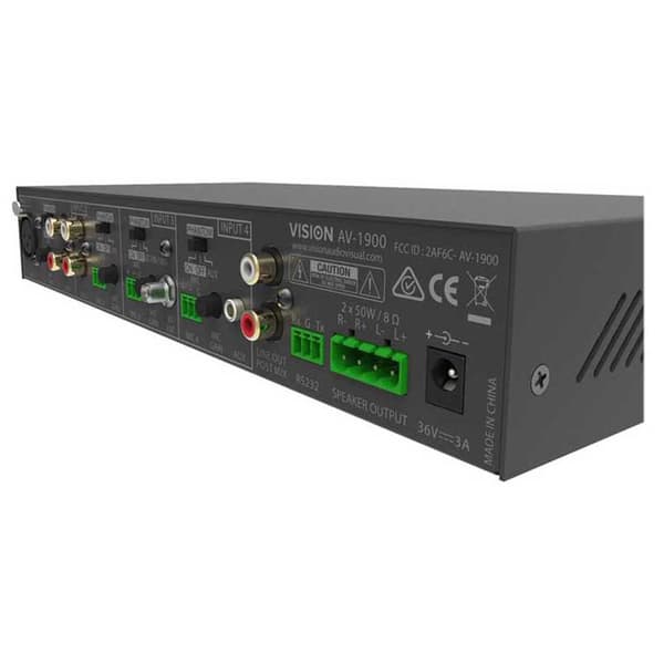 Vision Audio Mikseri Vahvistin Av-1900 Hopeinen