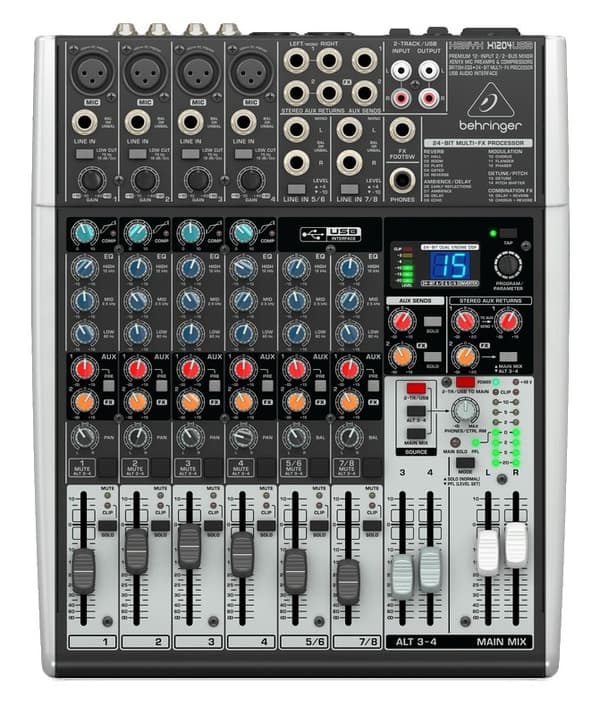 Behringer Xenyx X1204USB lydmixer 12 kanaler grå
