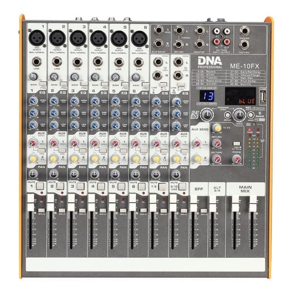 DNA ME-10FX lydmixer - 10 kanals USB Bluetooth