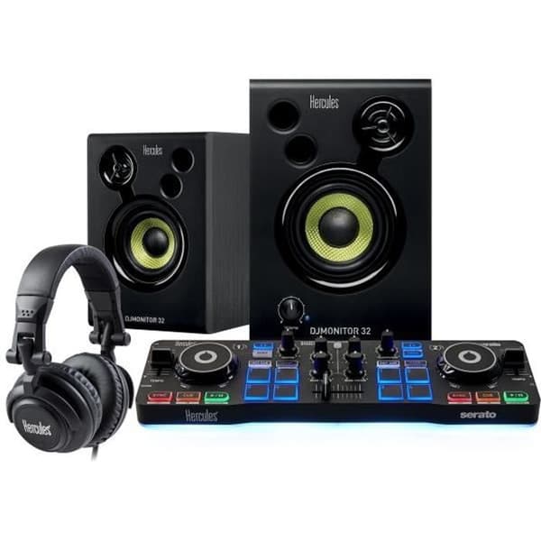 HERCULES DJ STARTER KIT - DJ Control Starlight + DJ Monitor 32 högtalare + hörlurar med ljudisolering