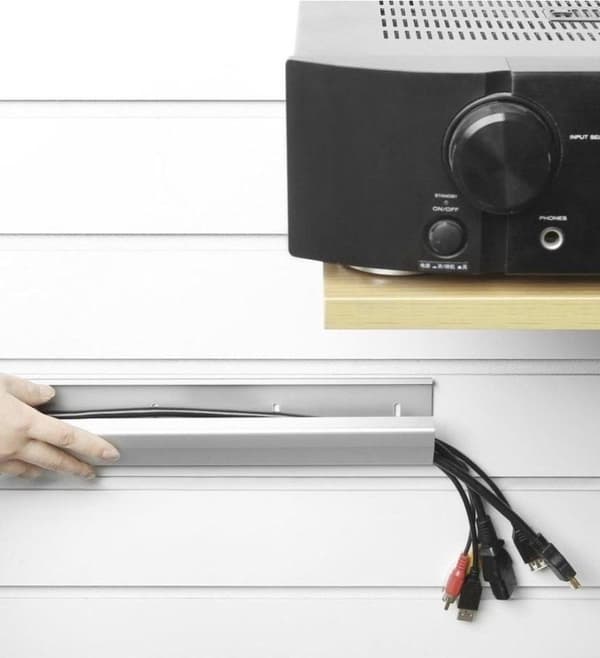 Vivolink VLWL110W Kabelbakke i aluminium med hængsel Click-Lock system. 110x6x2 cm