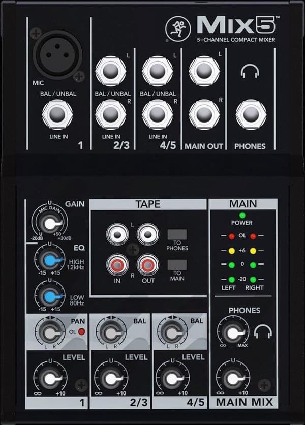 Mackie Mix5 5 kanavaa 20 - 30000Hz musta