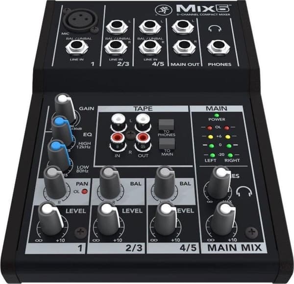 Mackie Mix5 5-kanaler 20 - 30000Hz Sort