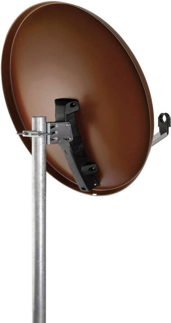 Schwaiger satellitinstallation för 1 satellit - parabol 80 cm, tegelröd, LNB - 1 anslutning
