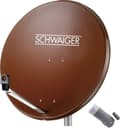 Miniatyrbild 1 av 4: Schwaiger satellitinstallation för 1 satellit - parabol 80 cm, tegelröd, LNB - 1 anslutning