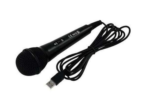 Omnitronic-mikrofoni PC ucb:lle - jalustalla ja kaapelilla - M-22 podcast-mikrofonisarja