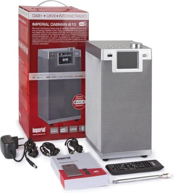 Imperial DABMAN i610 silber Bordsradio DAB+, DAB, Internet, FM DAB+, Internetradio, Bluetooth, Wi-Fi DLNA-kompatibel Silver