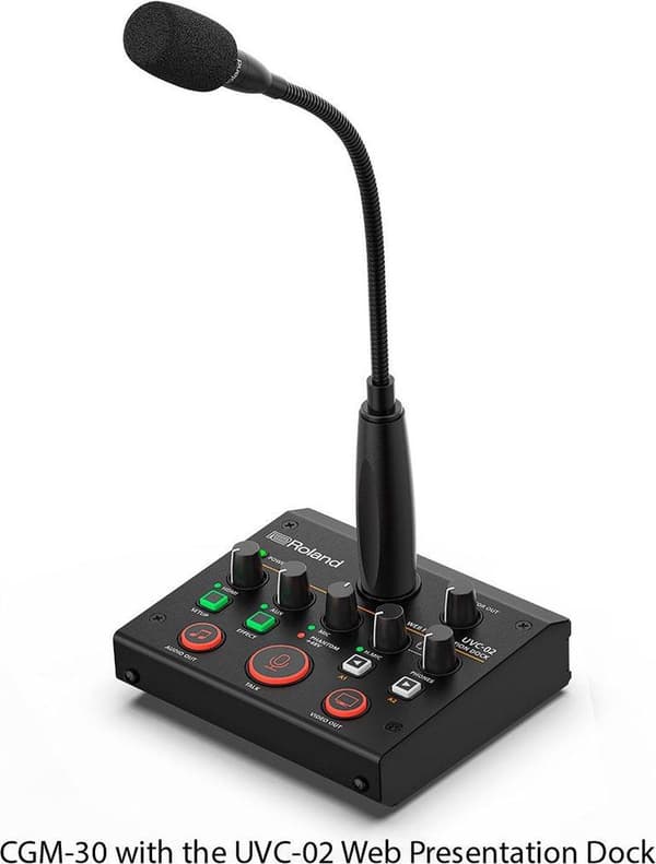 ROLAND CGM-30 - kondensatormikrofon med XLR-udgang og justerbar svanehals (længde: 30 cm) - i sort (424801)