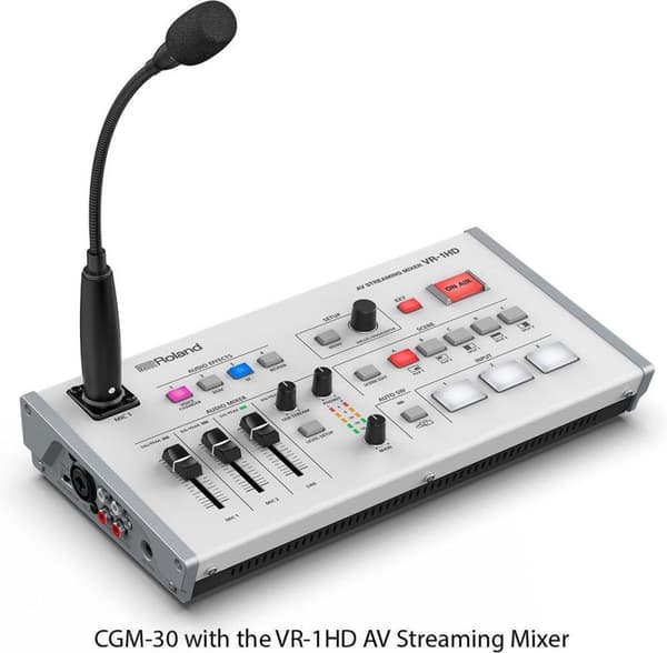 ROLAND CGM-30 - kondensatormikrofon med XLR-udgang og justerbar svanehals (længde: 30 cm) - i sort (424801)