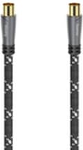 Miniatyrbild 8 av 10: Hama anslutningskabel, a) från 1x koaxialkontakt, b) till 1x koaxialkoppling, 3 meter, quadruple g (00205071)