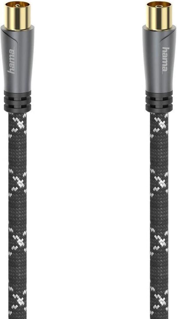 Hama anslutningskabel, a) från 1x koaxialkontakt, b) till 1x koaxialkoppling, 3 meter, quadruple g (00205071)