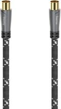 Miniatyrbild 9 av 10: Hama anslutningskabel, a) från 1x koaxialkontakt, b) till 1x koaxialkoppling, 3 meter, quadruple g (00205071)