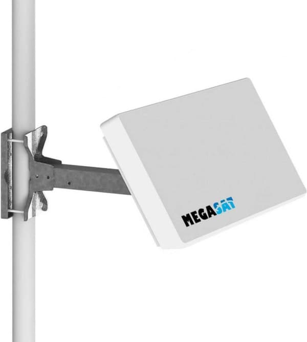 Megasat Profi-Line D4 - antenni - litteä, parabolinen antenni - televisio - 33 dBi (12,75 GHz) - quad LNB - seinäasennus mahdollista, masto, ikkuna