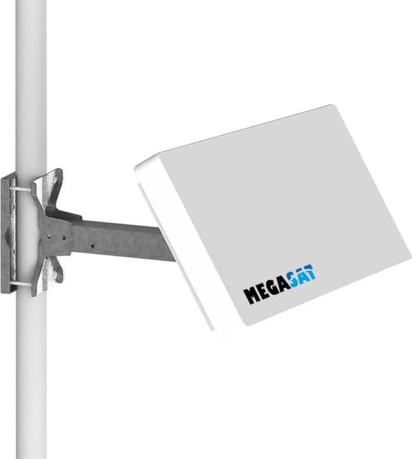 Megasat Profi-Line D4 - antenni - litteä, parabolinen antenni - televisio - 33 dBi (12,75 GHz) - quad LNB - seinäasennus mahdollista, masto, ikkuna