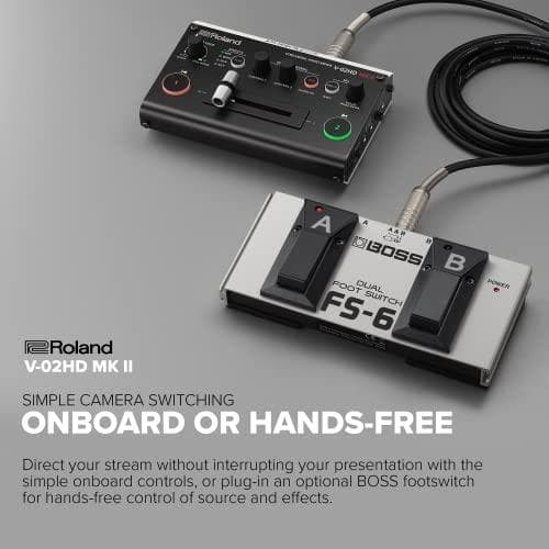 ROLAND V-02HD MK2 - Micro Video Streaming Switcher USB-C-lähdöllä (424321A38)