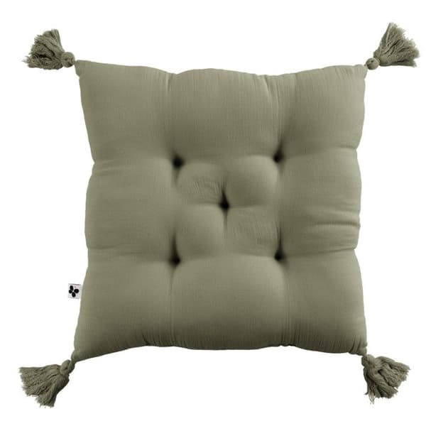 Kuddar med 5 punkters vaddering och pom-pom "Gaïa" 40 x 40 cm "Gaze de Coton"