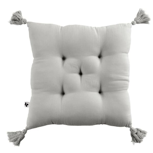 Kuddar med 5 punkters vaddering och pom-pom "Gaïa" 40 x 40 cm "Gaze de Coton"