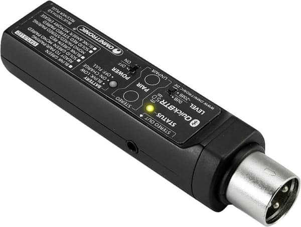 Omnitronic QuickBTR-5.0 XLR AptX Bluetooth-musikmottagare Bluetooth-version: 5.0, A2DP 10 m AptX-teknik, Integrerad