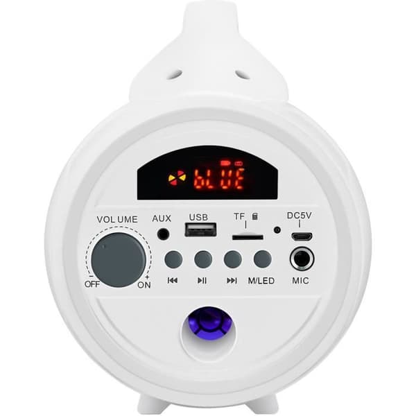 Bluetooth® högtalare med PARTY LITE ljuseffekter med mikrofon och Bigben White Handle