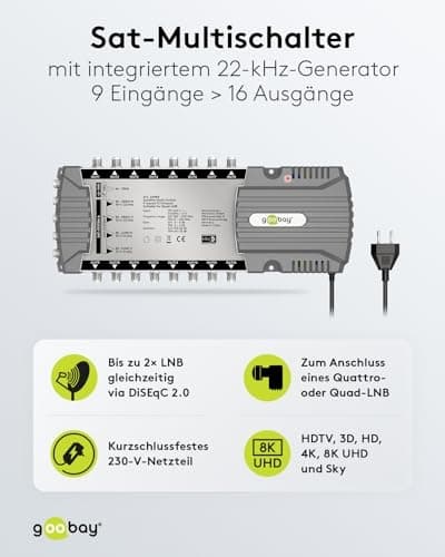 Goobay satellit multi-switch 9 indgange/16 udgange (64884)