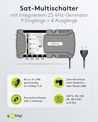 Goobay satellit multi-switch 9 indgange/4 udgange (64879)