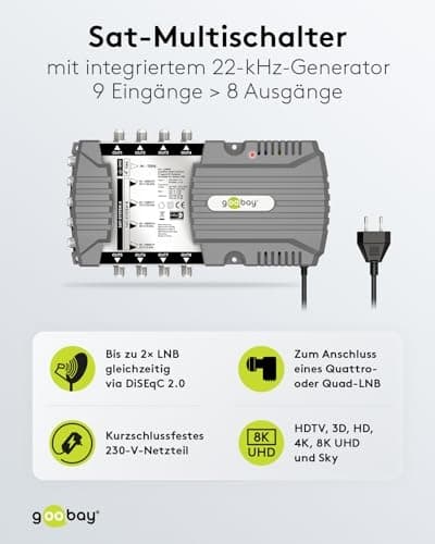 Goobay satellit multi-switch 9 indgange/8 udgange (64880)