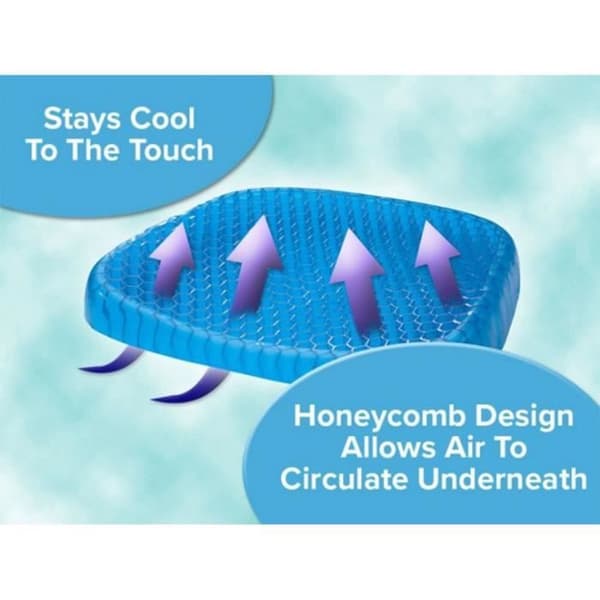 Sittdyna - Ortopedisk - Gel - Bekväm - Ergonomisk - Blå