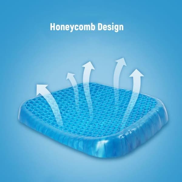 Gel Sittdyna - Ej specificerat - Honeycomb - Tvättbart överdrag - Halkfritt - 38x30x3,5 cm