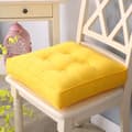 Miniatyrbild 3 av 3: Coussin Tatami i bomull och lin, stolskudde fyra säsonger, bilkudde - Gul