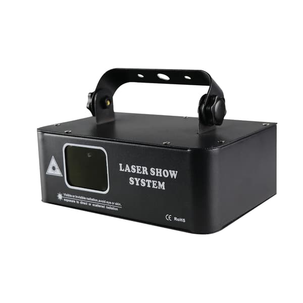 Laser Lysprojektor, 500mW Effekt, RGB 3D Effekter, Rød & Grøn & Blå, EU-stik