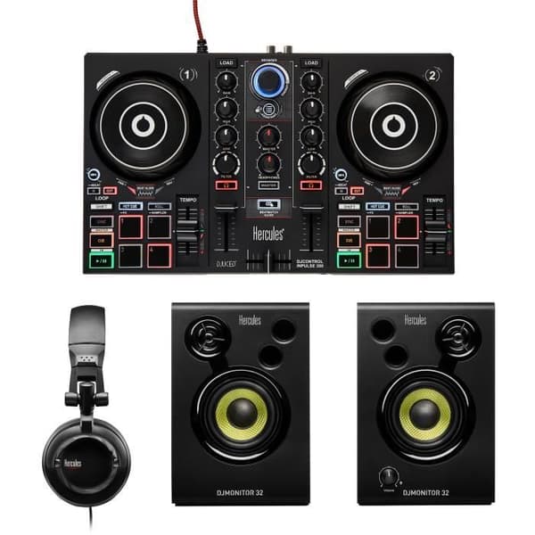 HERCULES DJLEARNING KIT MK2 - Allt-i-ett DJ-kit för att lära sig mixa - Programvara och handledning ingår